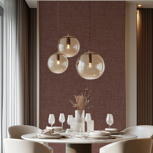 Dutch Wallcoverings Vliesbehang - Linen & Textures - uni roodbruin - VT10036