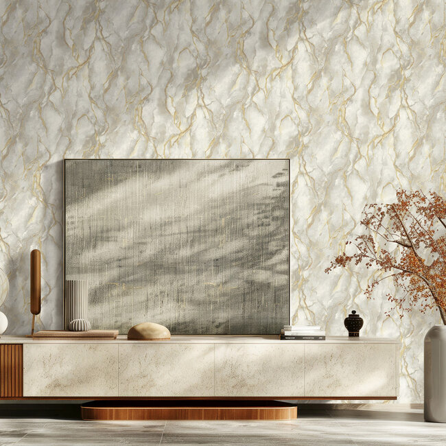 Dutch Wallcoverings Dutch Wallcoverings - FC Carrara 4- 10mx106cm - Vliesbehang - 10m x 106cm - 86661