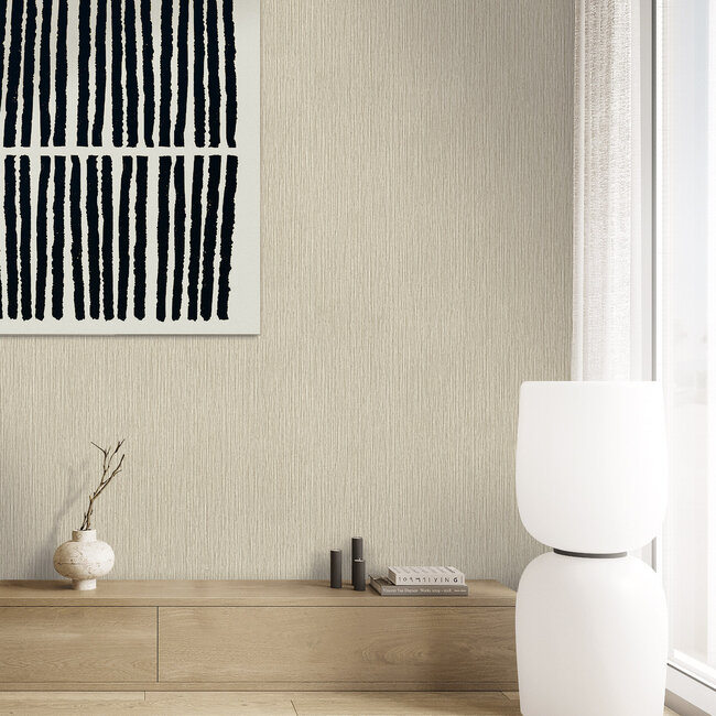 Dutch Wallcoverings Dutch Wallcoverings - FC Essential- uni greige 10mx106cm - Vliesbehang - 10m x 53cm - 73654