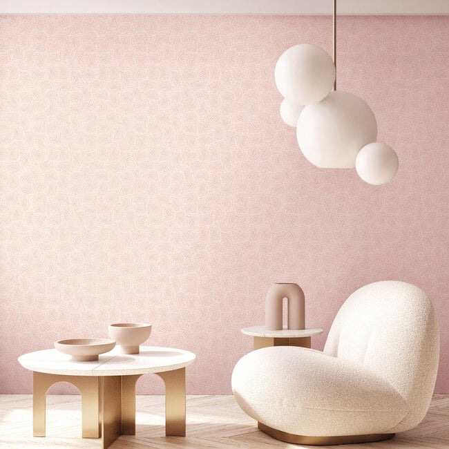 Dutch Wallcoverings Dutch Wallcoverings - FC Glasshouse- Venation Mini Powder - Vliesbehang - 10m x 50cm - GHS50125W