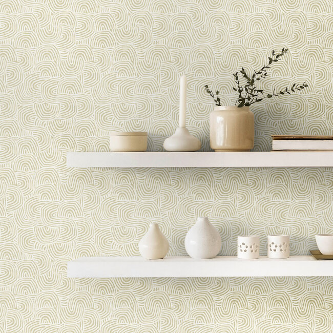 Dutch Wallcoverings Dutch Wallcoverings - FC Glasshouse- Venation Mini Sage - Vliesbehang - 10m x 50cm - GHS50126W