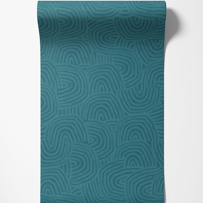 Dutch Wallcoverings Dutch Wallcoverings - FC Glasshouse- Venation Teal - Vliesbehang - 10m x 50cm - GHS50127W