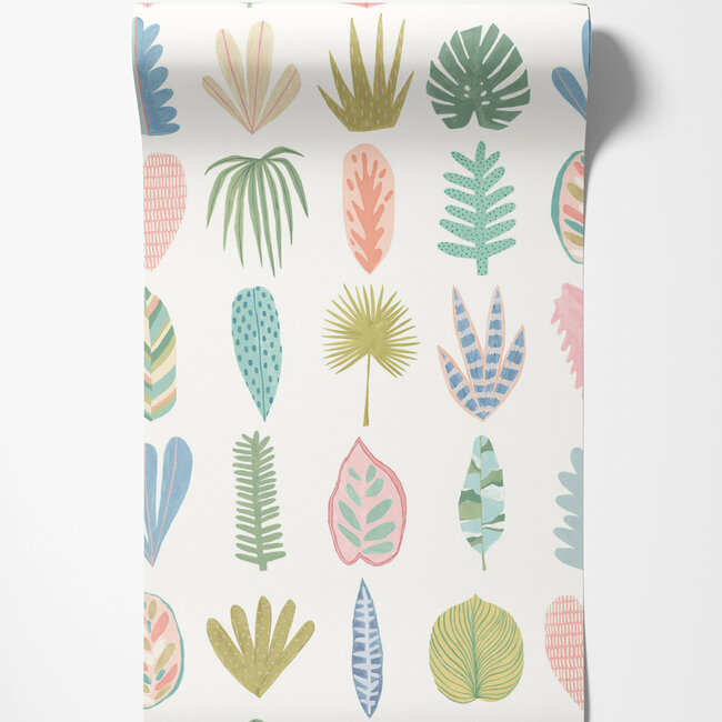Dutch Wallcoverings Dutch Wallcoverings - FC Glasshouse- Leaf Boogie Pastel - Vliesbehang - 10m x 50cm - GHS50101W