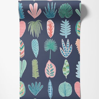 Dutch Wallcoverings Dutch Wallcoverings - FC Glasshouse- Leaf Boogie Ink Twist - GHS50102W