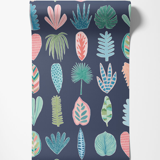 Dutch Wallcoverings Dutch Wallcoverings - FC Glasshouse- Leaf Boogie Ink Twist - Vliesbehang - 10m x 50cm - GHS50102W