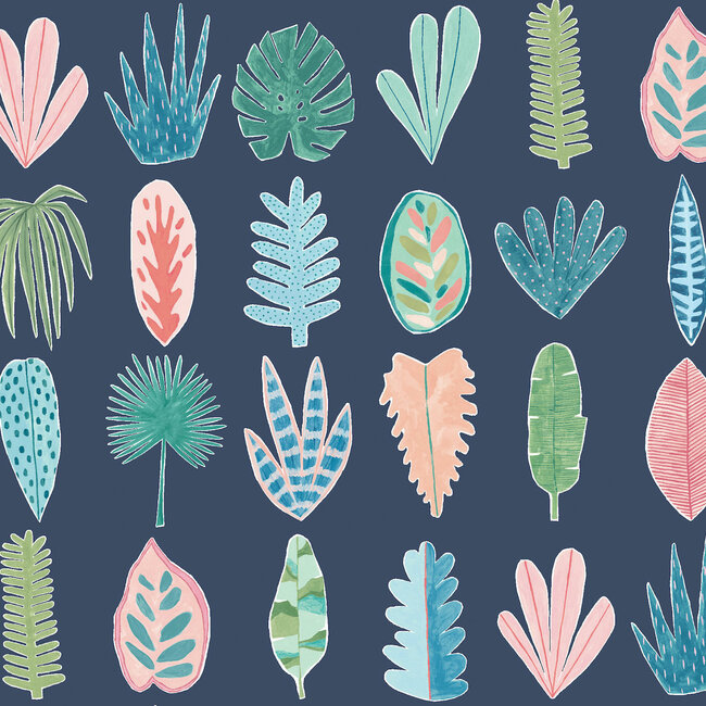 Dutch Wallcoverings Dutch Wallcoverings - FC Glasshouse- Leaf Boogie Ink Twist - Vliesbehang - 10m x 50cm - GHS50102W