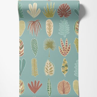 Dutch Wallcoverings Dutch Wallcoverings - FC Glasshouse- Leaf Boogie Seafoam  - GHS50104W