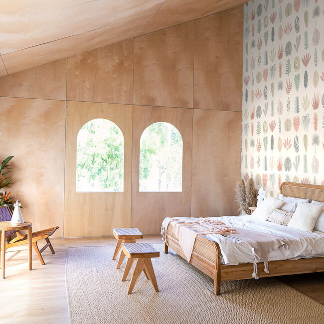 Dutch Wallcoverings Dutch Wallcoverings - FC Glasshouse- Leaf Boogie Linen - Vliesbehang - 10m x 50cm - GHS50106W