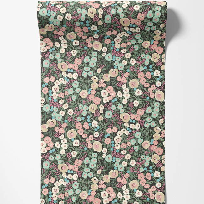 Dutch Wallcoverings Dutch Wallcoverings - FC Glasshouse- Flora Ditsy Midnight  - Vliesbehang - 10m x 50cm - GHS50110W