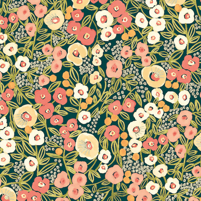 Dutch Wallcoverings Dutch Wallcoverings - FC Glasshouse- Flora Ditsy Juniper/Ginger - Vliesbehang - 10m x 50cm - GHS50114W