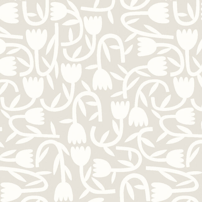 Dutch Wallcoverings Dutch Wallcoverings - FC Glasshouse- Tiny Tulip Stone - Vliesbehang - 10m x 50cm - GHS50131W