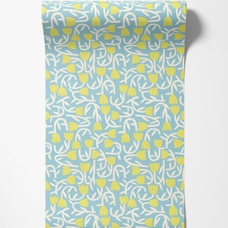 Dutch Wallcoverings Dutch Wallcoverings - FC Glasshouse- Tiny Tulip Lime/Sky - GHS50135W