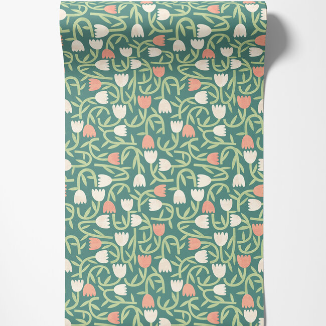 Dutch Wallcoverings Dutch Wallcoverings - FC Glasshouse- Tiny Tulip Forest - Vliesbehang - 10m x 50cm - GHS50138W