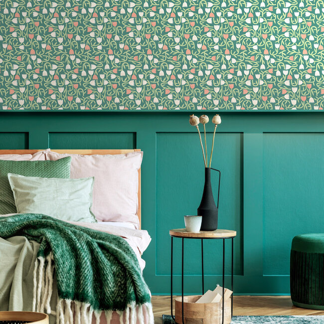 Dutch Wallcoverings Dutch Wallcoverings - FC Glasshouse- Tiny Tulip Forest - Vliesbehang - 10m x 50cm - GHS50138W