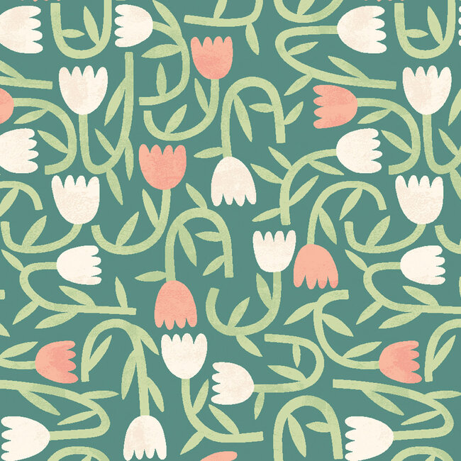 Dutch Wallcoverings Dutch Wallcoverings - FC Glasshouse- Tiny Tulip Forest - Vliesbehang - 10m x 50cm - GHS50138W
