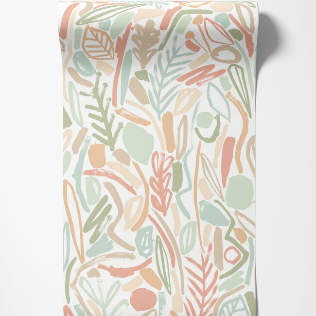 Dutch Wallcoverings Dutch Wallcoverings - FC Glasshouse- Verdure Sage/Apricot - Vliesbehang - 10m x 50cm - GHS50144W