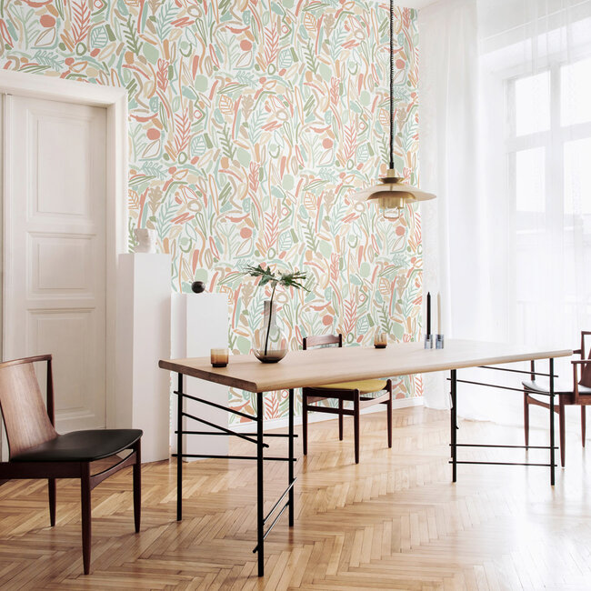 Dutch Wallcoverings Dutch Wallcoverings - FC Glasshouse- Verdure Sage/Apricot - Vliesbehang - 10m x 50cm - GHS50144W