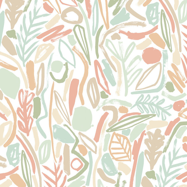 Dutch Wallcoverings Dutch Wallcoverings - FC Glasshouse- Verdure Sage/Apricot - Vliesbehang - 10m x 50cm - GHS50144W