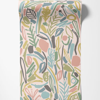 Dutch Wallcoverings Dutch Wallcoverings - FC Glasshouse- Verdure Blush/Petrol - GHS50147W