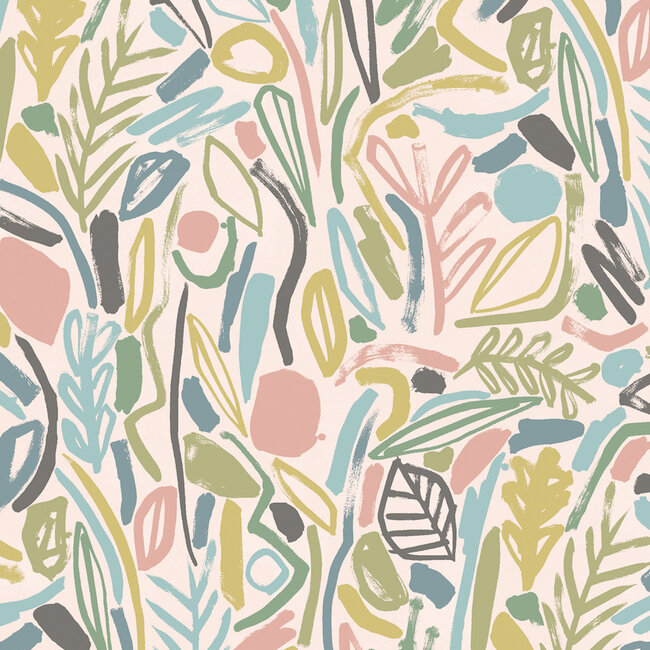 Dutch Wallcoverings Dutch Wallcoverings - FC Glasshouse- Verdure Blush/Petrol - Vliesbehang - 10m x 50cm - GHS50147W