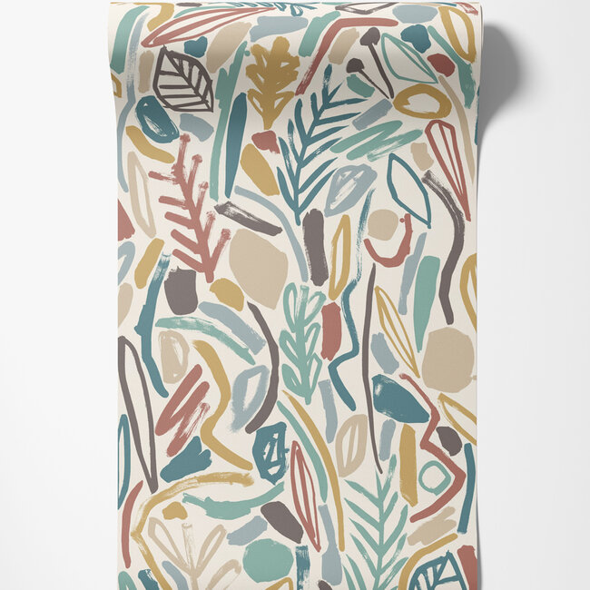 Dutch Wallcoverings Dutch Wallcoverings - FC Glasshouse- Verdure Teal/Cinnamon - Vliesbehang - 10m x 50cm - GHS50148W