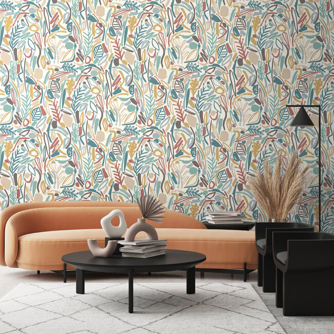 Dutch Wallcoverings Dutch Wallcoverings - FC Glasshouse- Verdure Teal/Cinnamon - Vliesbehang - 10m x 50cm - GHS50148W