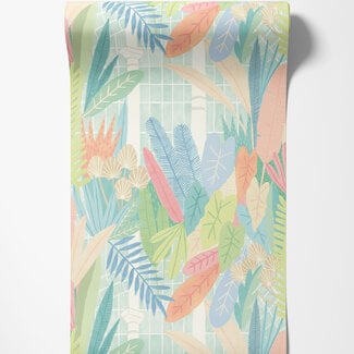 Dutch Wallcoverings Dutch Wallcoverings - FC Glasshouse- Glasshouse Coral/Mint - GHS50150W