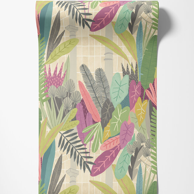 Dutch Wallcoverings Dutch Wallcoverings - FC Glasshouse- Glasshouse Heather/Olive - Vliesbehang - 10m x 50cm - GHS50155W