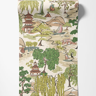 Dutch Wallcoverings Dutch Wallcoverings - Hanashi - Oka Evergreen - HAN50102W
