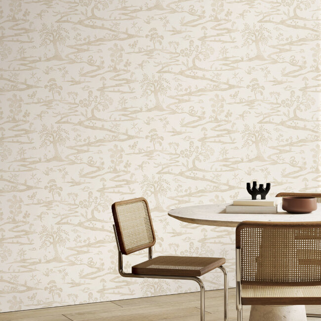 Dutch Wallcoverings Dutch Wallcoverings - Hanashi - Kaiwa Lace White - Vliesbehang - 10m x 50cm - HAN50107W
