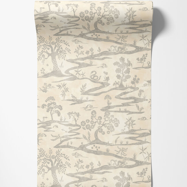 Dutch Wallcoverings Dutch Wallcoverings - Hanashi - Kaiwa Wolf Mist - Vliesbehang - 10m x 50cm - HAN50108W