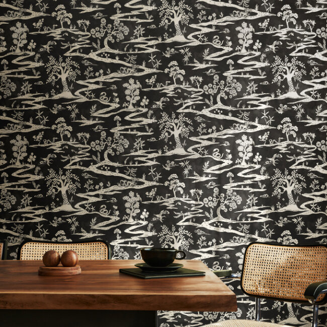 Dutch Wallcoverings Dutch Wallcoverings - Hanashi - Kaiwa Raven - Vliesbehang - 10m x 50cm - HAN50109W