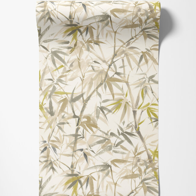 Dutch Wallcoverings Dutch Wallcoverings - Hanashi - Shadow Bamboo Oyster - Vliesbehang - 10m x 50cm - HAN50113W