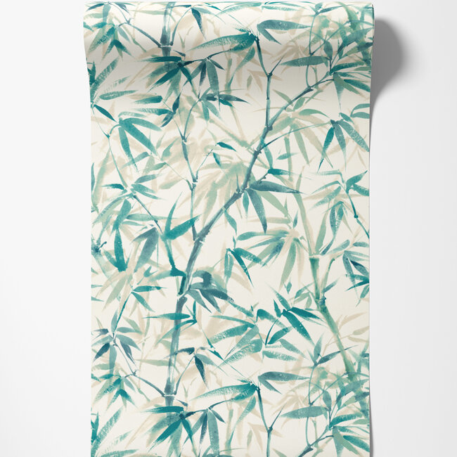 Dutch Wallcoverings Dutch Wallcoverings - Hanashi - Shadow Bamboo Peacock - Vliesbehang - 10m x 50cm - HAN50115W