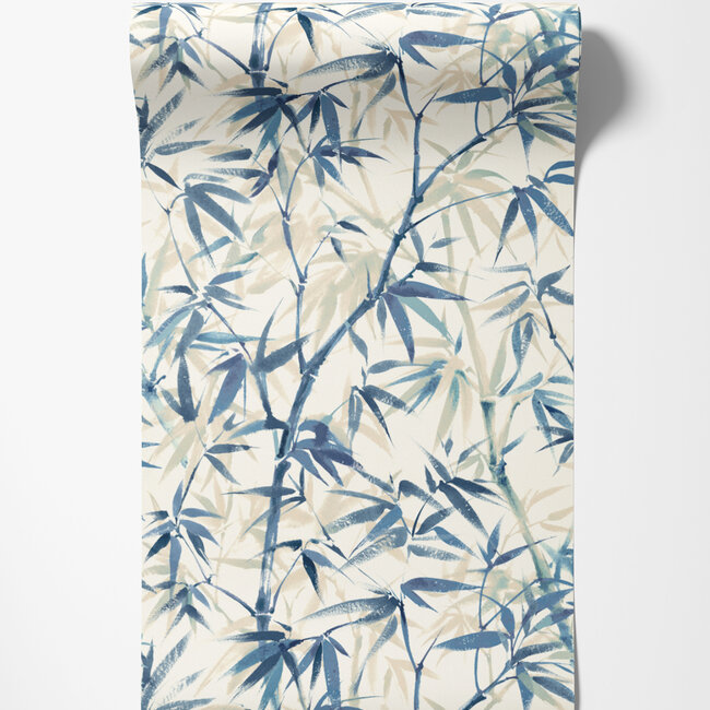 Dutch Wallcoverings Dutch Wallcoverings - Hanashi - Shadow Bamboo Sapphire - Vliesbehang - 10m x 50cm - HAN50116W