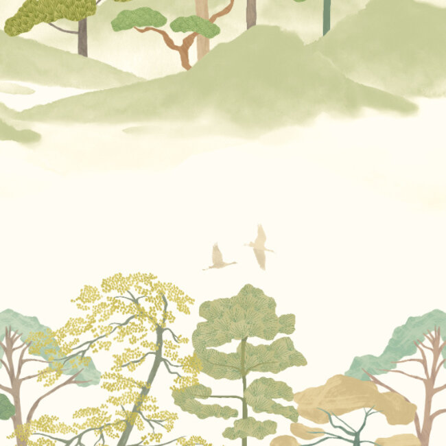 Dutch Wallcoverings Dutch Wallcoverings - Hanashi - Kigi Olivine - Vliesbehang - 10m x 50cm - HAN50117W