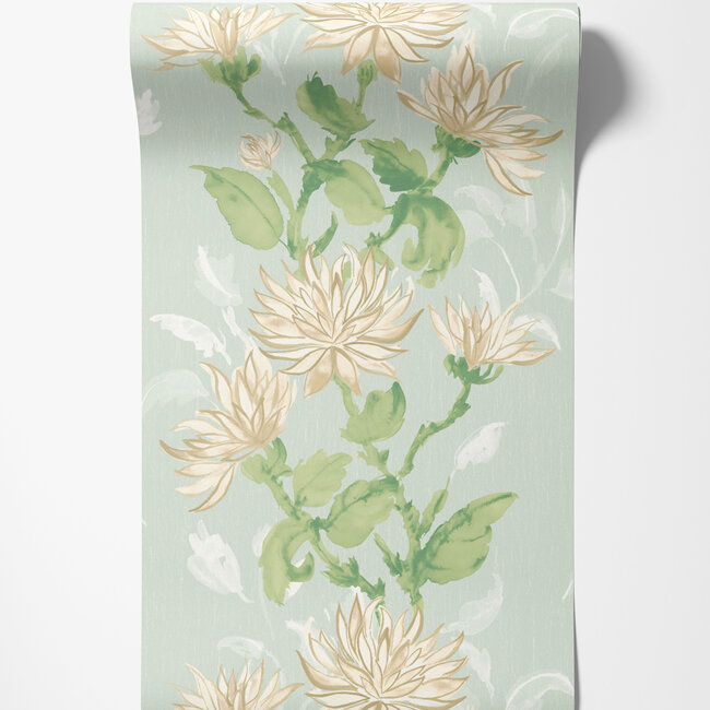 Dutch Wallcoverings Dutch Wallcoverings - Hanashi - Kiku Seafoam - Vliesbehang - 10m x 50cm - HAN50128W