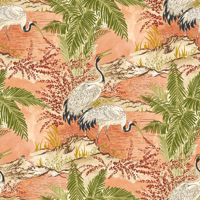 Dutch Wallcoverings Dutch Wallcoverings - Hanashi - Kansho Cinnamon - Vliesbehang - 10m x 50cm - HAN50132W