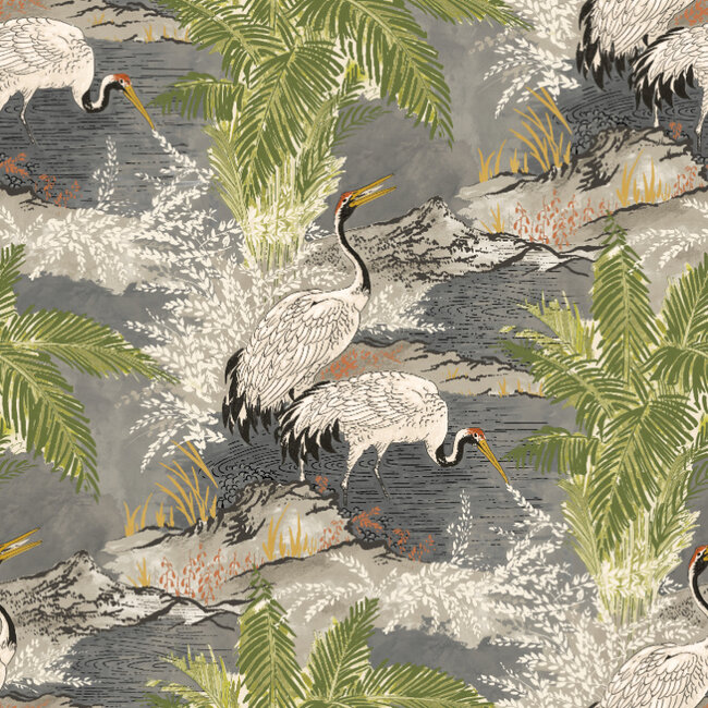 Dutch Wallcoverings Dutch Wallcoverings - Hanashi - Kansho Platinum - Vliesbehang - 10m x 50cm - HAN50135W