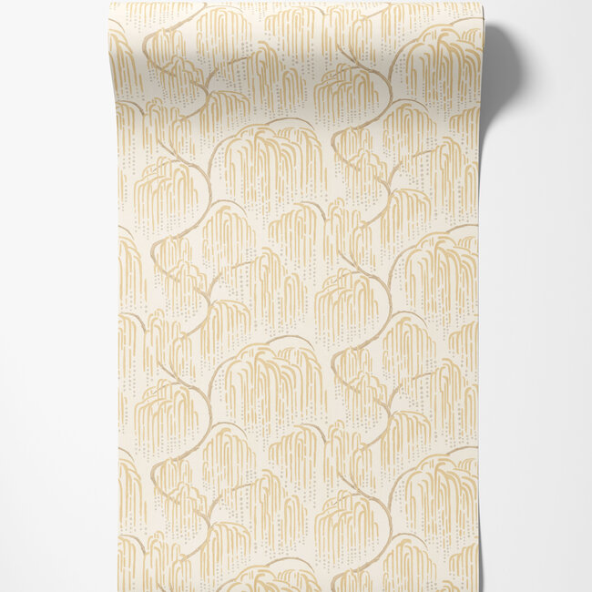 Dutch Wallcoverings Dutch Wallcoverings - Hanashi - Shizu Buttercream - Vliesbehang - 10m x 50cm - HAN50136W