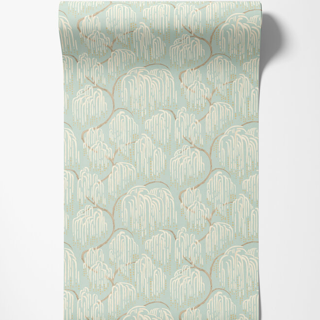 Dutch Wallcoverings Dutch Wallcoverings - Hanashi - Shizu Seafoam - Vliesbehang - 10m x 50cm - HAN50138W