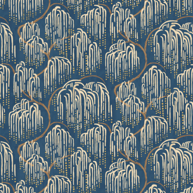 Dutch Wallcoverings Dutch Wallcoverings - Hanashi - Shizu Cobalt - Vliesbehang - 10m x 50cm - HAN50139W