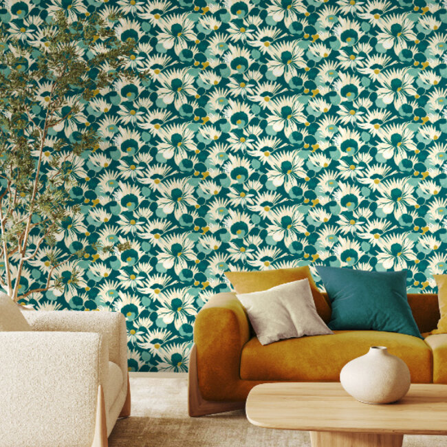 Dutch Wallcoverings Dutch Wallcoverings - Hanashi - Suiren Peacock - Vliesbehang - 10m x 50cm - HAN50144W