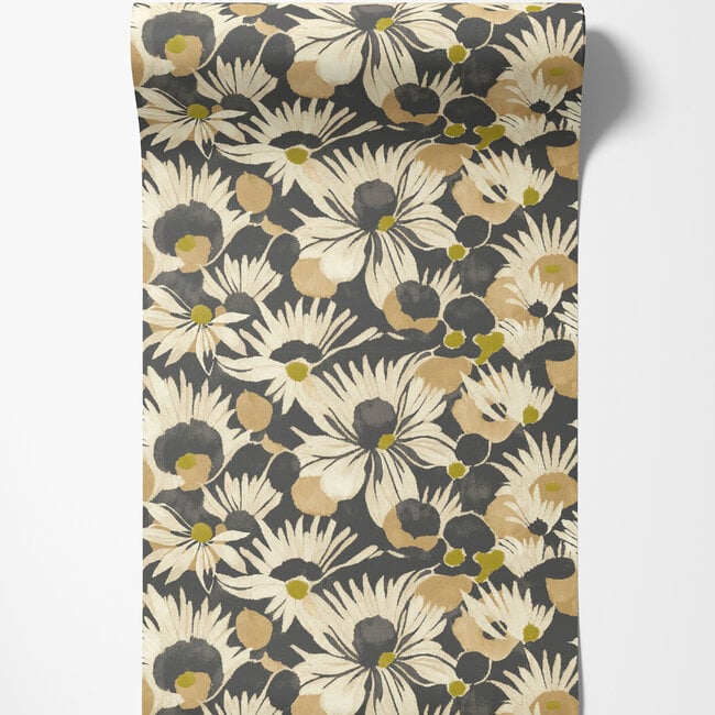 Dutch Wallcoverings Dutch Wallcoverings - Hanashi - Suiren Ebony - Vliesbehang - 10m x 50cm - HAN50146W