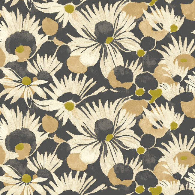 Dutch Wallcoverings Dutch Wallcoverings - Hanashi - Suiren Ebony - Vliesbehang - 10m x 50cm - HAN50146W