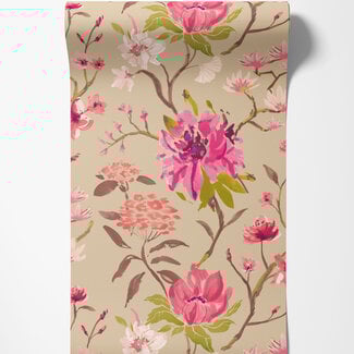Dutch Wallcoverings Dutch Wallcoverings - Hanashi - Saku Tea & Rose - HAN50149W