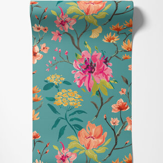 Dutch Wallcoverings Dutch Wallcoverings - Hanashi - Saku Peacock  & Rose - HAN50152W