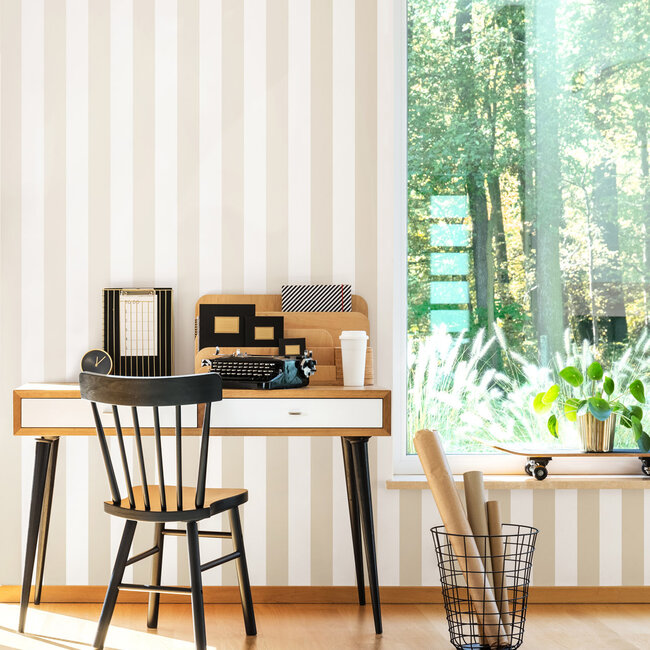 Dutch Wallcoverings Dutch Wallcoverings - FC Laid Bare- Bloc Stripe Porcelain - Vliesbehang - 10m x 50cm - LBK50113W