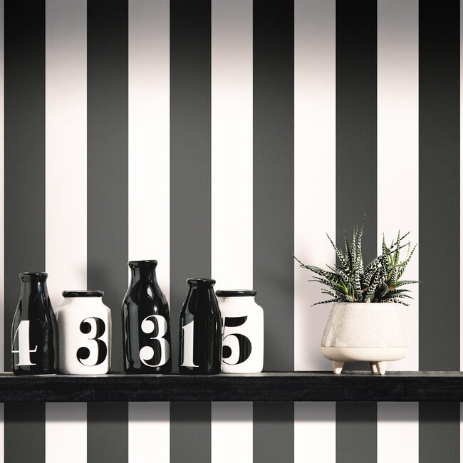 Dutch Wallcoverings Dutch Wallcoverings - FC Laid Bare- Bloc Stripe Midnight - Vliesbehang - 10m x 50cm - LBK50123W