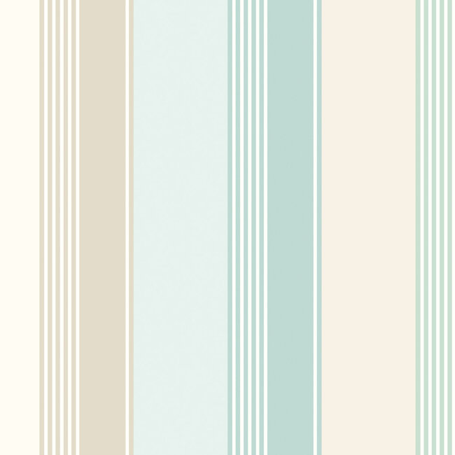 Dutch Wallcoverings Dutch Wallcoverings - FC Laid Bare- Multi Stripe Turquoise - Vliesbehang - 10m x 50cm - LBK50151W